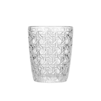 300ML Clear Embossed Glass Cups With Intricate Designs