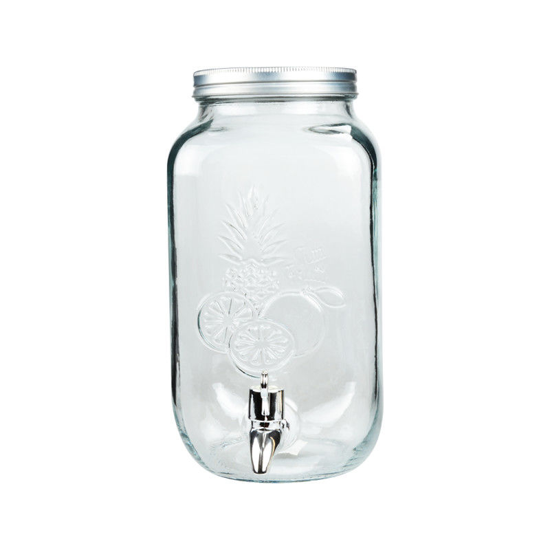 Customized Glass Beverage Dispenser With Spigot 5L Glass Water Dispenser