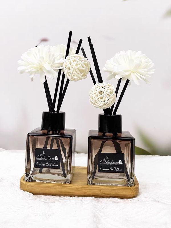 Clear Crystal Glass Perfume Bottles Refillable 100ml Reed Diffuser Bottles