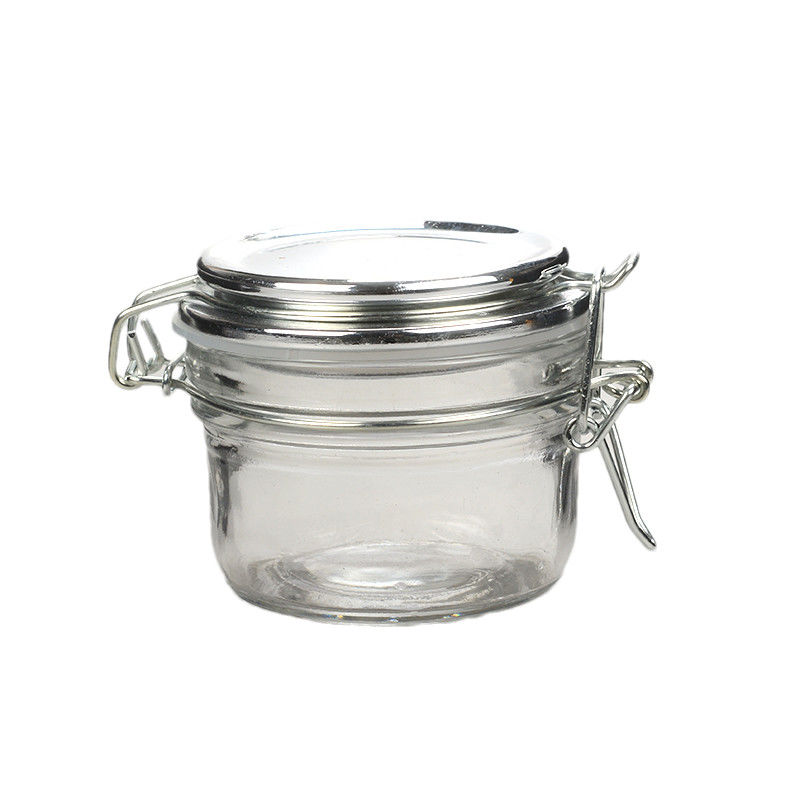 Small 125ML Empty Glass Jars With Hinged Lids Cartons Packing