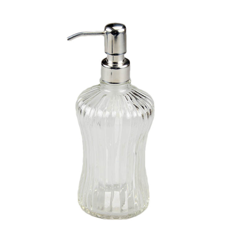 Bathroom Refillable Liquid Soap Dispenser Glass Hand And Dish Soap Dispenser Set