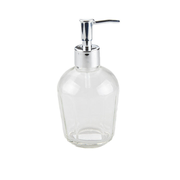 OEM 13oz Glass Soap Dispenser Bottles With Plastic Pump Versatile