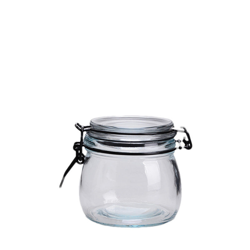 Modern Empty Glass Jars Transparent Leakproof Glass Lid Canisters