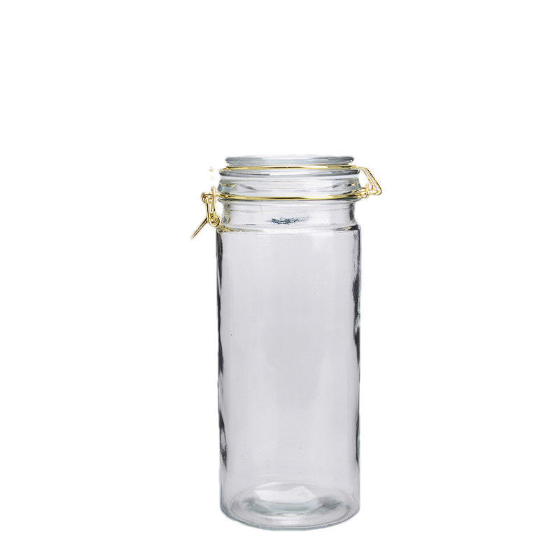 Versatile Empty Glass Jars 1550ML Large Glass Storage Jar With Clip Lid