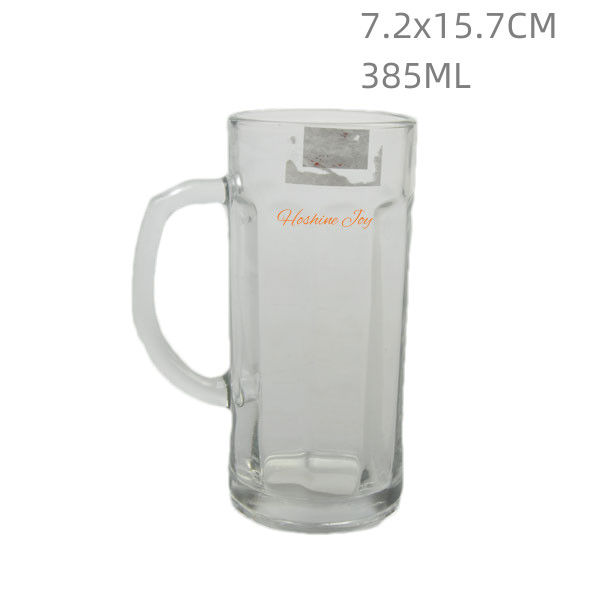 385ML Large Glass Beer Mug Clear Heavy Beer Glasses Cylindrical