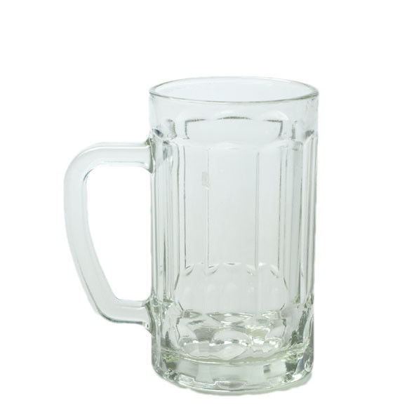 Cylindrical Glass Beer Mug 16oz Freezer Beer Stein Mugs With Handle