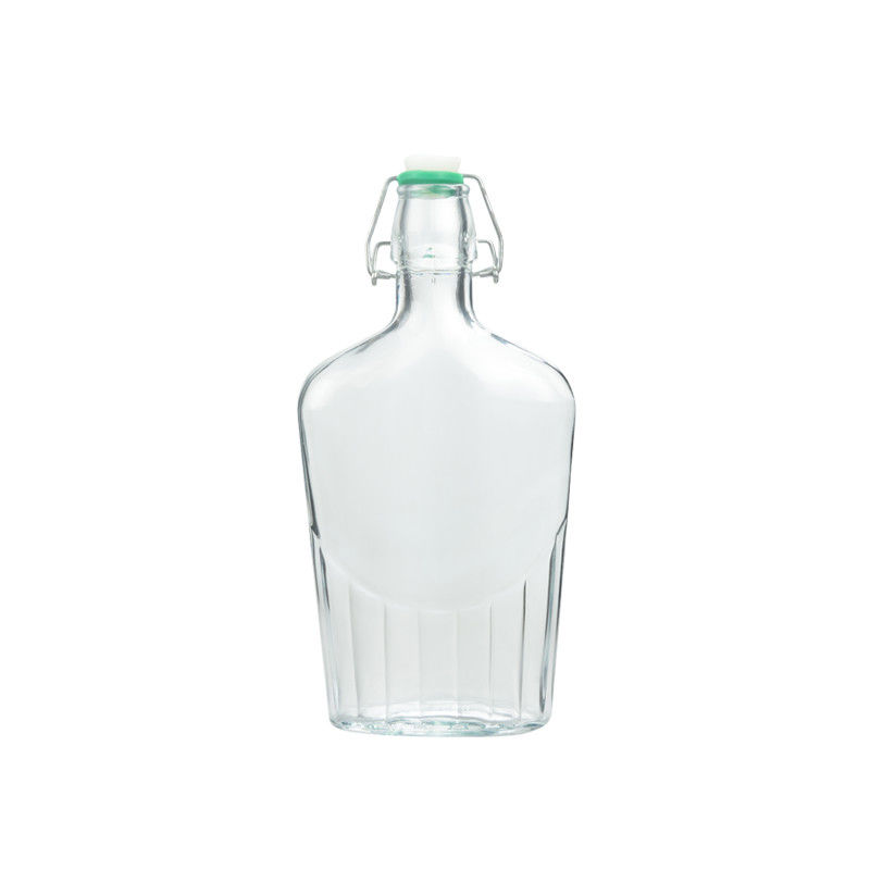 Reusable Glass Milk Bottles Container Swing Top 440ML Eco Friendly