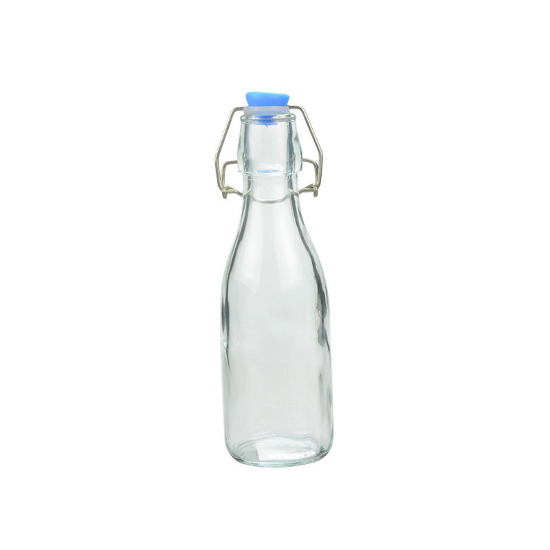 Clear Glass Milk Bottles 270ML Glass Kombucha Bottles With Stoppers