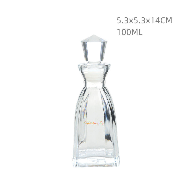 100ML Glass Diffuser Bottles Refillable Glass Perfume Vials With Plastic Stopper