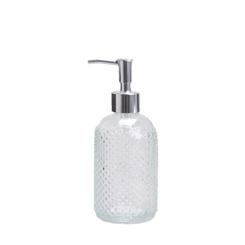 Cylinder Reusable Glass Soap Dispenser Bottles Closure Screw On Type Design