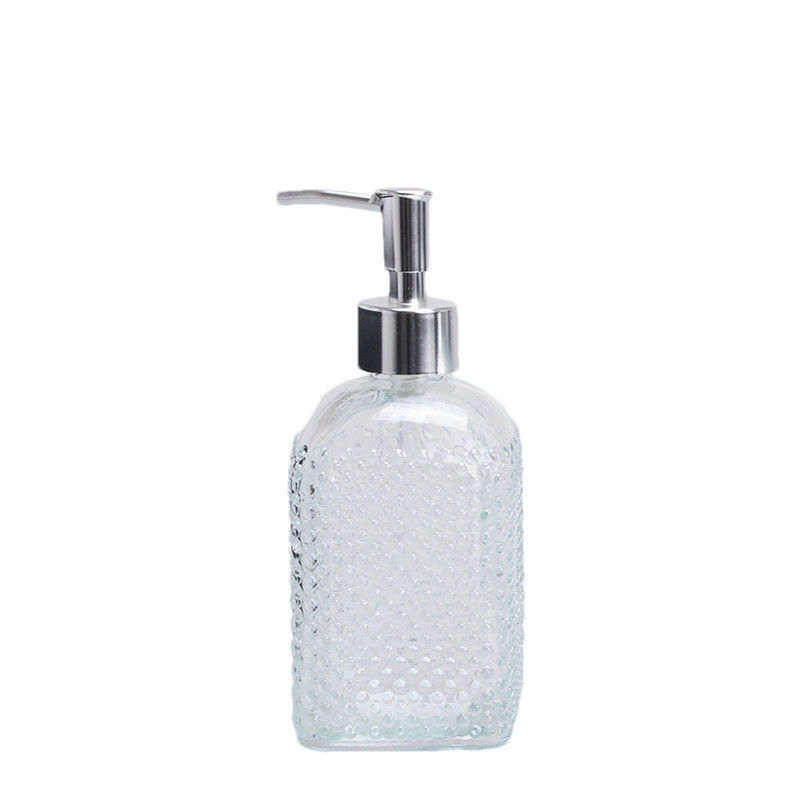 Kitchen Glass Soap Dispenser Bottles 500ML Glass Soap Pump Bottles FDA