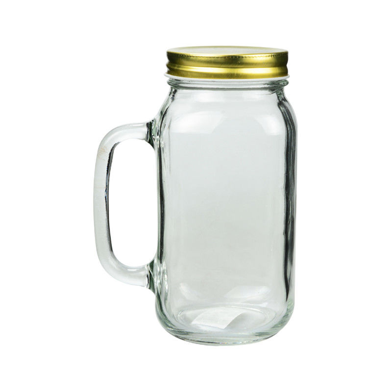 Drinking Large Glass Mason Jar With Handle 24OZ Classic Design