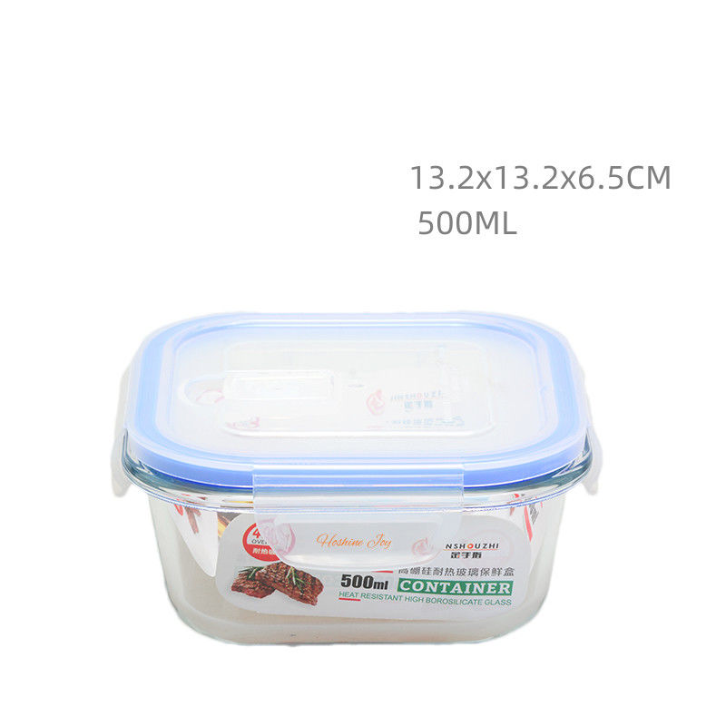 Non Toxic 500ML Glass Food Storage Containers With Locking Lids Leak Proof