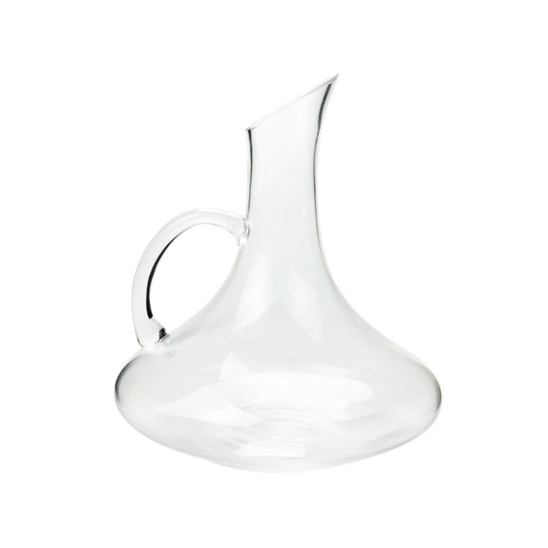 Crystal Lead Free Glass Wine Decanter With Handle Dishwasher Safe
