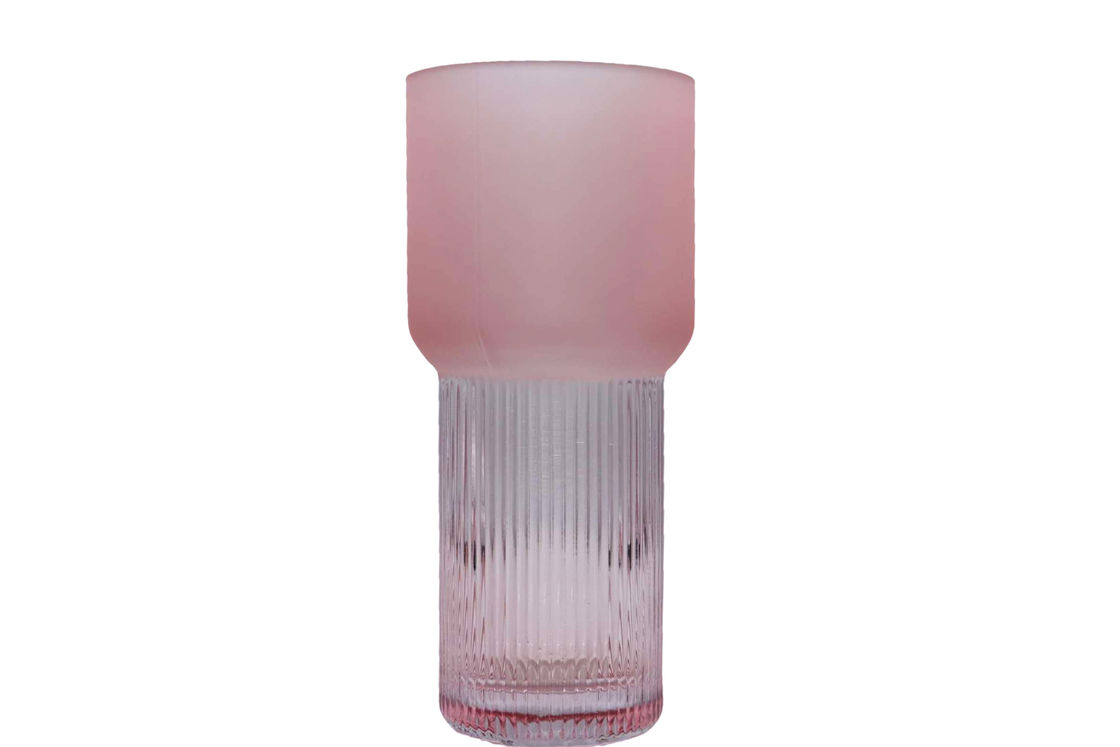 H18cm Modern Decorative Glass Vase for Flowers Transparent Home Office Decor