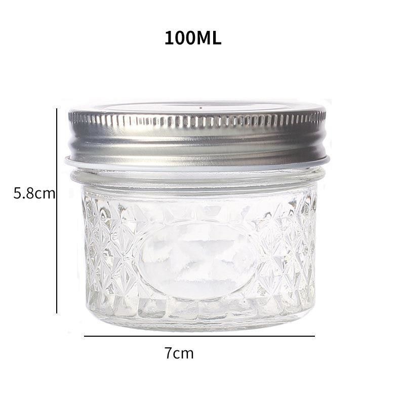 100ml Transparent Glass Jars with Custom Logo Designs and Easy Screw On Lid for Various Packaging Needs