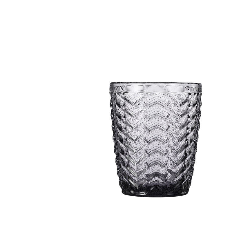 Hoshine Joy Grey Colored 300 Ml Crystal Glass Tumbler Daily Serving Glassware For Drink Juice