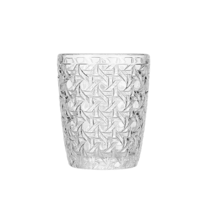 300ML Clear Embossed Glass Cups With Intricate Designs