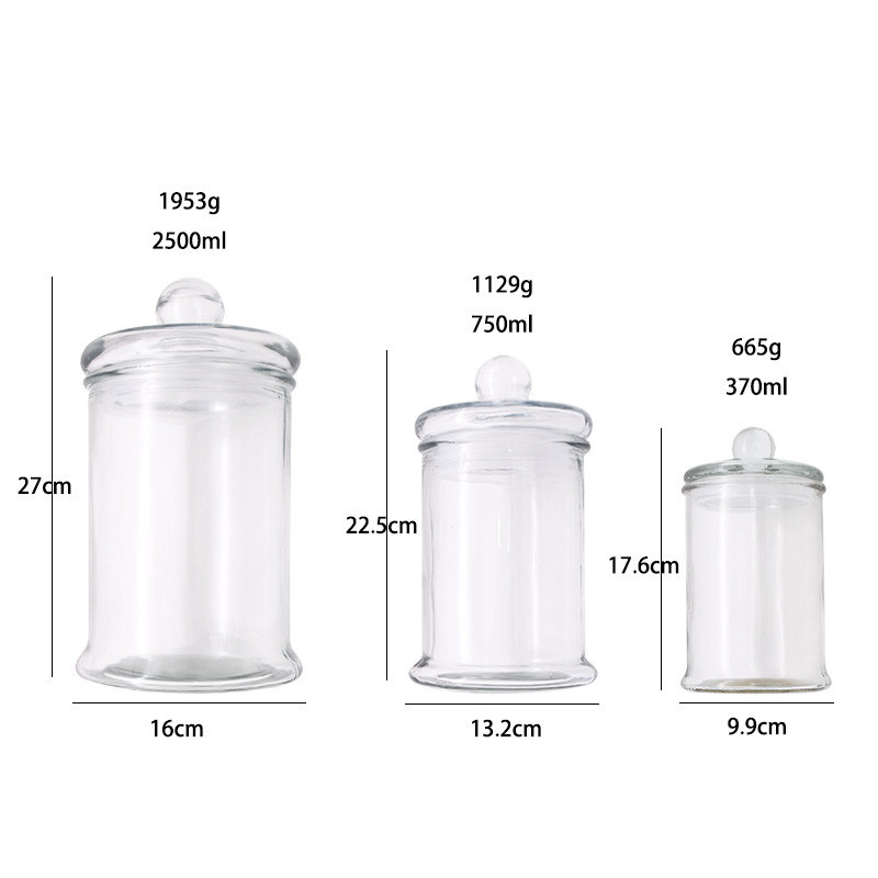 Full Sealing Bath Salt 370ml 2500ml Empty Glass Jars