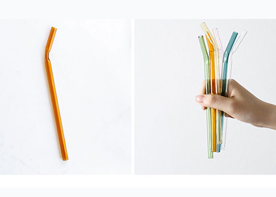 Eco Friendly Glass Drinking Straws , Clear Decorative Glass Straws