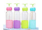 300ml Glass Drinking Bottles With Silicone Cover Eco Friendly Feature