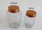 Oval Hexagonal Glass Honey Jars Transparent Color Moistureproof Feature