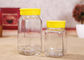 Personalized Honey Jars With Screw Lid Square Shape High White Glass