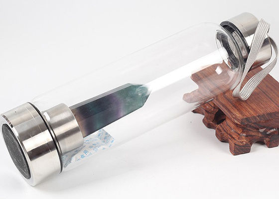 High Borosilicate Glass Drinking Bottles With Hexagonal Crystal Column