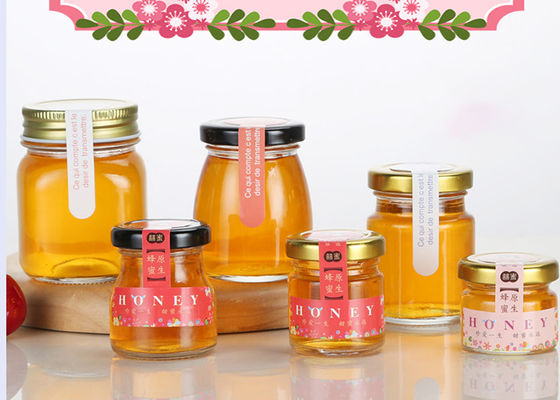 Mini Glass Honey Jars , Empty Honey Bottles 25ml 35ml 75ml 100ml