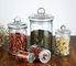 Household Clear Round Sealable Glass Jars Lead Free Fruit Storage