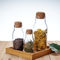 150 Ml 330 Ml Decorative Glass Bottles / Glass Storage Jars With Cork Lid