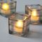 Recycled Square Frosted Tealight Holders / Wedding Small Glass Candle Holders