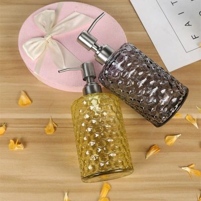 Recyclable Glass Shampoo Bottles / Cylinder 500ml Liquid Glass Soap Bottle