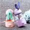 340ml Kids Rabbit Shaped Gift Unbreakable Glass Water Bottle With Silicone Sleeve
