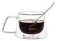 Borosilicate Unique Double Wall Glass Coffee Cup Mugs Logo 200ml Capacity