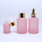 Luxury Round Cosmetic Glass Bottles Frosted Pink Glass Bottle Eco - Friendly