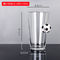 Unique Inlaid Football Personalized Glass Cup Custom Logo Glass Beer Mug