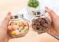 Clear Flat Drum Shape Empty Glass Jars Food Storage For Candy / Spices