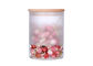 Yf0903 Frosted Glass Jar For Food / Glass Storage Jar With Bamboo Lid