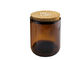 Decorative Amber Candle Holder Glass Candle Jars With Cork Lid For Candle Making