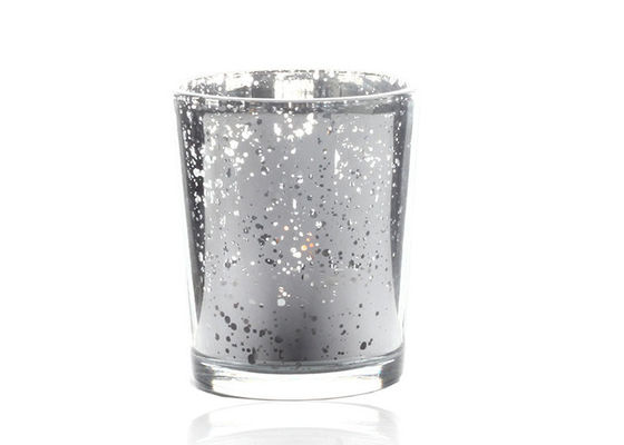 Round Glass Cylinder Candle Holder Mercury Votive Candle Holders For Christmas