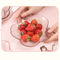 Creative Pink Cherry Blossom Glass Fruit Salad Plate
