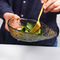 4mm Thick Customized Logo Drip Shaped Glass Salad Bowl