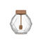 380ml Geometric Hexagon Glass Honey Jars With Metal Lid