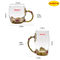 330ml 350ml Decorated Enamel Glass Cup BPA Free With Spoon