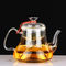 Borosilicate Flower Heat Resistant Glass Teapot With Filter