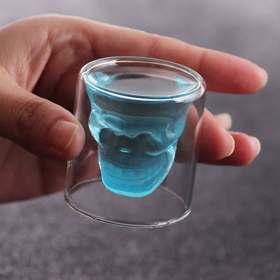 Cylinder 150ml Skull Shaped Bar Borosilicate Wine Glasses