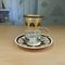 100ml Gold Drawing Glass Cup And Saucer Set Arabic Style