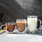 High Borosilicate Glass Double Insulated Coffee Cups With Handles