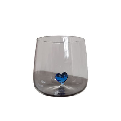 Heart Shaped Lovers Transparent Glass Drinking Cup 350ml For coffee